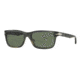 Persol PO3048S Sunglasses 101731-55 - Stripped Grey Havana Frame, Green Lenses