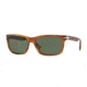 Persol PO3048S Sunglasses 101831-55 - Stripped Light Havana Frame, Green Lenses