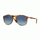 Persol PO9649S Sunglasses 1052S3-52 - Madreterra Frame, Blue Gradient Dark Blue Polar Lenses