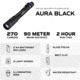 Police Security Flashlights Psf Aura Flashlight White 270 Lum 2aaa Batteries 3 Modes