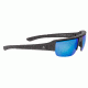 Popticals PopGun Sunglasses, Black Matte Frame, Gray/Blue Mirror Lens, Polarized, 010010-BMUN