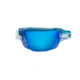 Popticals PopGun Sunglasses, Blue/Clear Crystal Gloss Frame, Gray/Blue Mirror Lens, Polarized, 030010-BFUN
