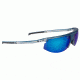 Popticals PopStar Sunglasses, Blue/Clear Crystal Gloss Frame, Gray/Blue Mirror Lens, Polarized, 030040-BFUN