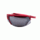 Popticals PopStar Sunglasses, Red Crystal Matte Frame, Gray/Silver Mirror Lens, Polarized, 020040-RDLN