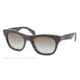 Prada JOURNAL PR04QS Sunglasses DHO4M1-52 - Dark Brown Frame, Green Gradient Lenses
