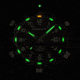 ProTek Model PT1211 USMC Analog Watch, 42mm Case Diameter, Carbon Composite Bezel, Black Rubber Strap, PT1211