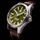 ProTek Titanium Field Watch, Titanium Case/Green Dial/Dark Brown Strap, One Size, PT3005
