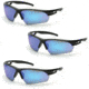 Pyramex Ionix Black Frame Ice Blue Mirror, Pack of 3
