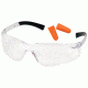 Pyramex Ztek Safety Glasses And DP1000 Ear Plug Combo Clear Lens Clear Frame