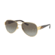 Ralph Lauren RL7047Q Sunglasses 90048E-58 - Shiny Gold Frame, Dark Green Gradient Green Lenses