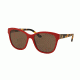 Ralph Lauren RL8143 Sunglasses 559973-55 - Shiny Laque Red Frame, Brown Lenses