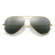 Ray-Ban Aviator Large Metal RB3025 Sunglasses, Legend Gold Frame, Silver/Blue Chromance Lens, Polarized, 55, RB3025-9196G6-55