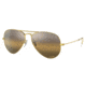 Ray-Ban Aviator Large Metal RB3025 Sunglasses, Legend Gold Frame, Silver/Brown Chromance Lens, Polarized, 55, RB3025-9196G5-55