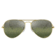 Ray-Ban Aviator Large Metal RB3025 Sunglasses, Legend Gold Frame, Silver/Green Chromance Lens, Polarized, 55, RB3025-9196G4-55