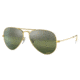Ray-Ban Aviator Large Metal RB3025 Sunglasses, Legend Gold Frame, Silver/Green Chromance Lens, Polarized, 55, RB3025-9196G4-55