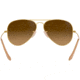 Ray-Ban Aviator Large Metal RB3025 Sunglasses, Matte Gold Frame, Polar Brown Lenses, RB3025 112/M2-55