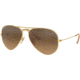 Ray-Ban Aviator Large Metal RB3025 Sunglasses, Matte Gold Frame, Polar Brown Lenses, RB3025 112/M2-55