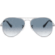 Ray-Ban Aviator Large Metal RB3025 Sunglasses, Silver Crystal Gradient Light Blue, RB3025 003/3F-5514