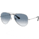 Ray-Ban Aviator Large Metal RB3025 Sunglasses, Silver Crystal Gradient Light Blue, RB3025 003/3F-5514