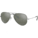 Ray-Ban Aviator Large Metal RB3025 Sunglasses, Silver Frame, Crystal Gray Mirror 55 mm Lenses, W3275-5514