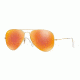 Ray-Ban Aviator Large Metal Sunglasses RB3025 112/69-5514 - Matte Gold Frame, Crystal Brown/Orange Mirror Lenses