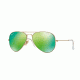 Ray-Ban Aviator Large Metal Sunglasses RB3025 112/P9-55 - Matte Gold Frame, Green Mirror Polar Lenses
