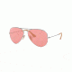Ray-Ban Aviator Large Metal Sunglasses RB3025 9065V7-55 - Silver Frame, Pink Lenses