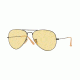 Ray-Ban Aviator Large Metal Sunglasses RB3025 90664A-55 - Matte Black Frame, Photo Yellow Lenses