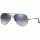 Ray-Ban Aviator Large Metal Sunglasses RB3025 004/78-5514 - Gunmetal Crystal Polarized Blue Grad.gray