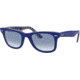 Ray-Ban Original Wayfarer RB2140F Sunglasses, Blue On Vichy Blue/White, 54, RB2140F-13193F-54