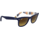 Ray-Ban Original Wayfarer RB2140F Sunglasses, Blue On Stripes Orange/Blue, 52, RB2140F-132085-52