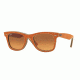 Ray-Ban Original Wayfarer Sunglasses RB2140, Jeans Orange Frame, Orange Gradient Brown Lenses, 11653C-50