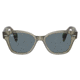 Ray-Ban RB0880S Sunglasses, Transparent Green Frame, Dark Blue Polarized Lens, 49, RB0880S-66353R-49