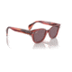 Ray-Ban RB0880S Sunglasses, Transparent Pink Frame, Dark Violet Polarized Lens, 49, RB0880S-6639AF-49
