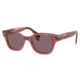 Ray-Ban RB0880S Sunglasses, Transparent Pink Frame, Dark Violet Polarized Lens, 49, RB0880S-6639AF-49