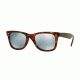 Ray-Ban RB2140F Sunglasses 117830-54 - Striped Havana Frame, Light Green Mirror Silver Lenses