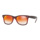 Ray-Ban RB2140F Sunglasses 12004W-52 - Top Grad Pink On Brown Frame, Mirror Gradient Red Lenses