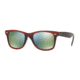 Ray-Ban RB2140F Sunglasses 12022X-52 - Top Grad Red On Light Red Frame, Mirror Green Lenses