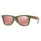 Ray-Ban RB2140F Sunglasses 6109Z2-52 - Metallic Green Frame, Light Brown Mirror Pink Lenses
