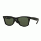 Ray-Ban RB2140F Sunglasses 901S-54 - Matte Black Frame, Crystal Green Lenses
