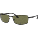 Ray-Ban RB3498 Sunglasses 002/9A-6417 - Black Frame, Green Lenses