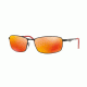 Ray-Ban RB3498 Sunglasses 006/6S-61 - Matte Black Frame, Dark Brown Mirror Orange Polar Lenses