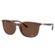 Ray-Ban RB4386F Sunglasses, Transparent Brown Frame, Polarized Brown Lens, Asian Fit, 55, RB4386F-6652AN-55