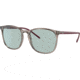 Ray-Ban RB4387 Sunglasses, Evolve Photo Green to Blue Lenses, Transparent Grey, 56, RB4387-6572Q5-56