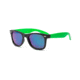 Real Kids Shades Black Square Frame/Neon Green Temples Polycarbonate Frame with Green Mirror Lens 10+, Unisex 10SWGBKGR