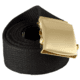 Red Rock Outdoor Gear Cotton Web Belt, 44in, Plated Roller Buckle, Black w/ Brass, 07-421
