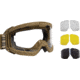 Rothco ANSI Ballistic OTG Goggle System, Interchangeable Smoke/Clear/Yellow Lenses, Coyote Brown Frame, 10738-CoyoteBrown