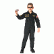 Rothco Flight Coverall With Patches - Kid's, Small, Black, 7203-305