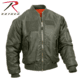 Rothco MA-1 Flight Jacket with Patches, Sage Green, 4XL, 72420-SageGreen-4XL