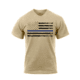 Rothco Thin Blue Line T-Shirt, Desert Sand w/ Black Flag, L, 3960-DesertSandwBlackFlag-L